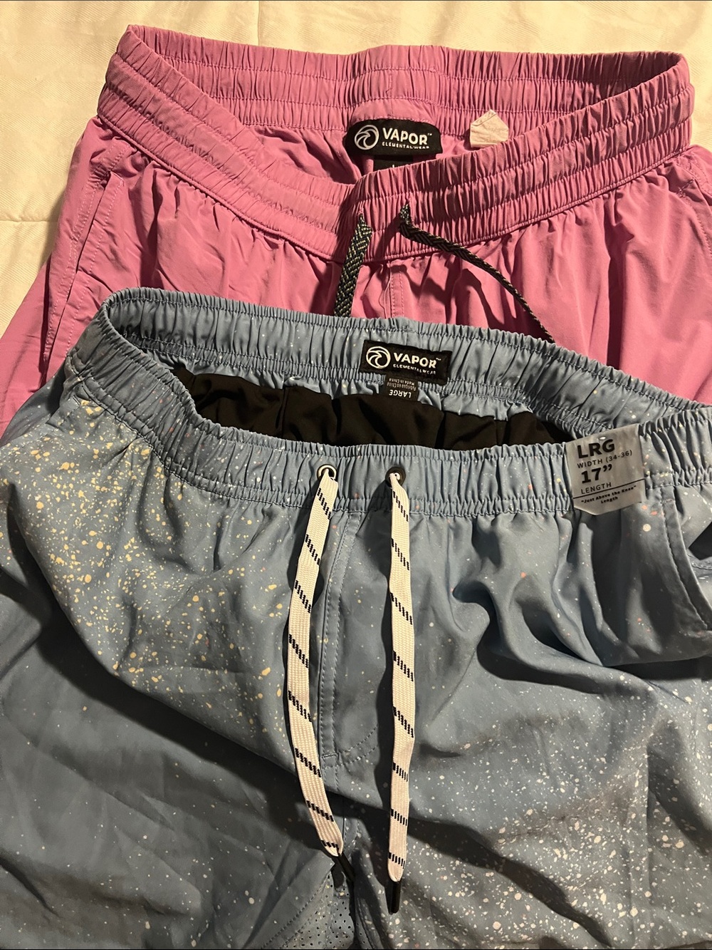 Vapor Performance Men’s Shorts - Pink & Light Blue